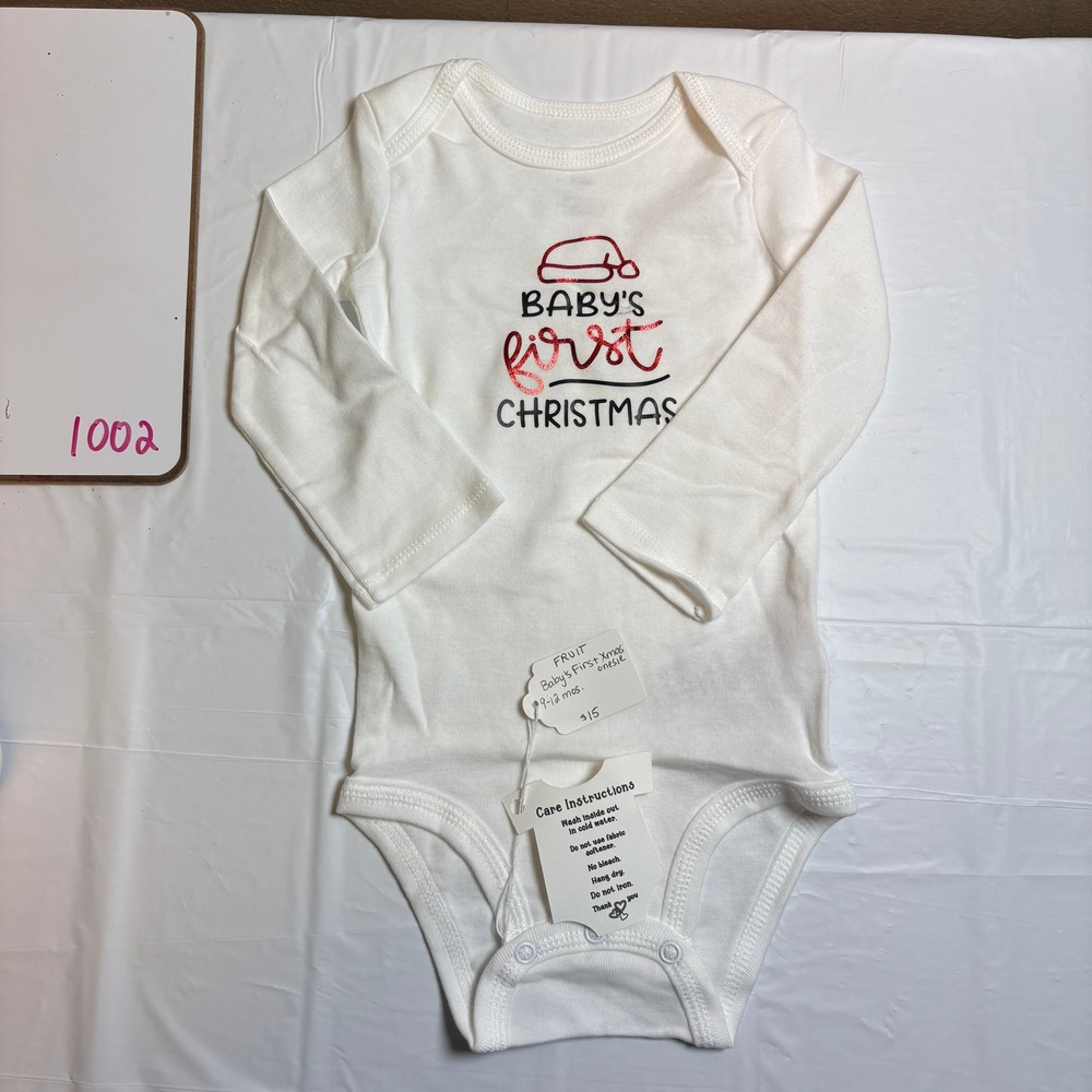 Simple Joys by Carters Baby's First Christmas‎ Long Sleeve Bodysuit White 12M